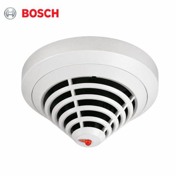 Bosch FAH-425 heat detector with a white ceiling-mounted design and red status indicator for reliable fire detection and alarm systems in Oman.
