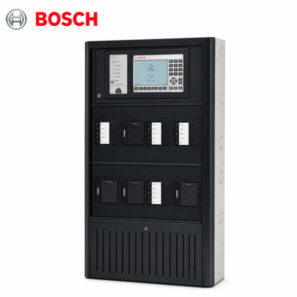 Bosch FPA-5000 modular fire alarm control panel with LCD display and control modules in Oman