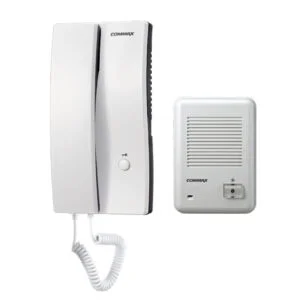 COMMAX DP-2S/DR-201D door phone and doorbell kit in Oman for home intercom, visitor communication, door entry, and access control.