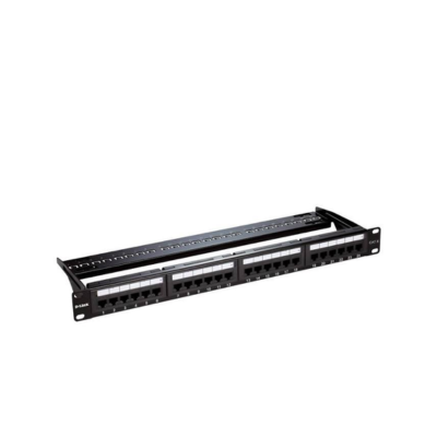 D-Link 24-port Cat6 UTP loaded patch panel for organized Ethernet connections, structured network cabling and rack installations in Oman