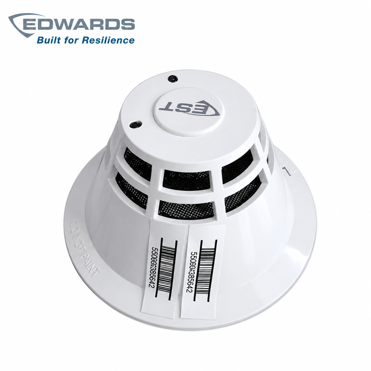 Edwards SIGA-PS intelligent photoelectric smoke sensor with white housing and visible sensing chamber for fire detection and alarm systems in Oman.
