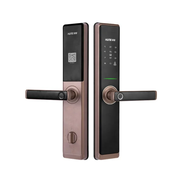 HUNE 918TW-E6-F smart door lock with fingerprint access and Tuya WiFi for keyless home security in Oman