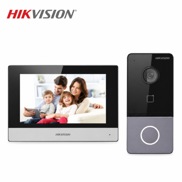 Hikvision DS-KIS603 IP video intercom kit with door station and indoor monitor in Oman