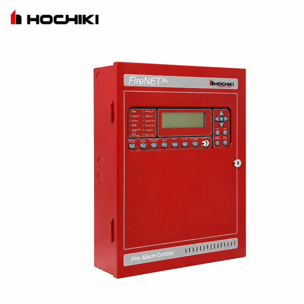 Hochiki FNP-1127 analog addressable fire alarm control panel with LCD display and control buttons in Oman