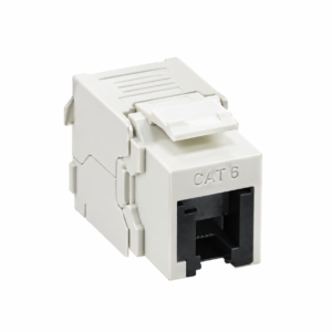 Schneider Actassi Cat6A UTP keystone jack for RJ45 Ethernet connections, high-speed network cabling and LAN installations in Oman