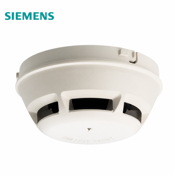 Siemens OP121 photoelectric smoke detector with ceiling-mount design in Oman