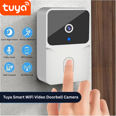 Smart doorbell, doorbell，Tuya WiFi Video Doorbell，Wireless HD Camera PIR Motion Detection IR Alarm Security Smart Home Door Bell WiFi Intercom For Home